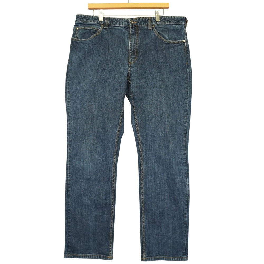 Duluth Trading Flex Weekender Jeans Mens 38x32 Blue Fit Straight Leg Stretch